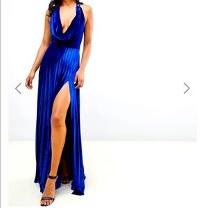Backless Velvet Evening Dress